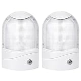 LE 2 Pack 6 LED Night Light With Dusk to Dawn Sensor, Plug-in Night Lights, Frosted Lens, Daylight White, 6000K, Wireless Nightlight, Security Light for Bedroom, Hallway