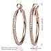 SUNGULF Popular Crystal Rose Gold Plated Oval-Cut Hoop Earrings for Women Girls