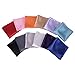 I-MART 12 Pcs Mens Solid Mixed Color Pocket Square Wedding Handkerchiefs