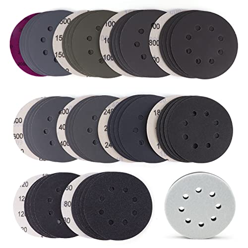 12.7 Cm 8 Holes Sanding Discs Hook And Loop, 30pcs Wet Dry Sandpaper, 2000 3000 4000 5000 7000 10000 Grit Sandpaper, Round High Grit Sand Paper For Orbital Sander G 601100037893374