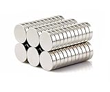 Small Multi-Use Refrigerator Magnets for Refrigerator, Science, Crafts - Tiny Round Disc, Sliver, 5MM x 2MM, 60 Pcs