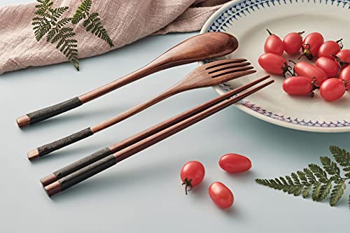 Diaertiny-Wooden-Spoon-Fork-Chopsticks-Tableware-Set-Japanese-Style-Flatware-Set-Portable-Utensils-Cutlery-Set-with-Pouch-for-HomeTravelCampingPicnicOffice