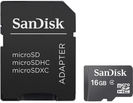 SanDisk 16GB microSDHC Card with Adapter Class 4