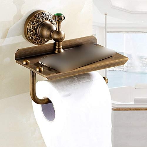 トイレットペーパーホルダーウォールマウントペーパーシェルフトイレットペーパー収納ホルダー おもちゃ 浴室銅アンティークロールホルダー多機能ペーパータオルホルダートイレットペーパーホルダー純粋な銅トイレットペーパーホルダーティッシュボックス携帯電話ホルダー