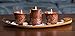 Modern Tabletop Tea Light Set | Black and Brown Theme | Contains 3 Round Leaf Tealight Holders | Pebbles Included With Leaf Shaped Tealight Tray | Beautiful Modern Design | Fits Any Standard Tealight