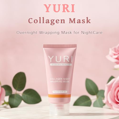 POLAR HAIR YURI Collagen Mask, Collagen Night Wrapping Peel-Off Mask, Hydrating & Firming Overnight Face Mask, Easy Peel Skincare for Smooth & Glowing Skin, Ideal Gift for Women & Teens, 2.54 Fl Oz
