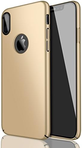 Case for iPhone X ,Eartonx Slim Fit Shell Hard Plastic PC Thin Mobile Phone Cover Case Compatible with iPhone X (5.8")(2017)(Golden)