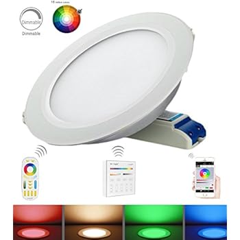 ceiling changing recessed led light remote lemonbest lighting 12w downlight control down 10w fixture pcs lamp panel dimmable ibox rgb