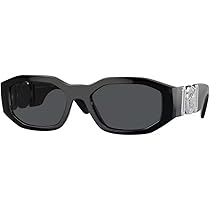 Amazon.com: Versace VE4361 542287 53MM Black/Dark Grey Rectangular  