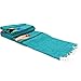 Open Road Goods Thick Mexican Yoga Blanket Turquoise/Sea Green - Serape Fish Design - Handmade/Handwoven Genuine Mexican Style Blanket
