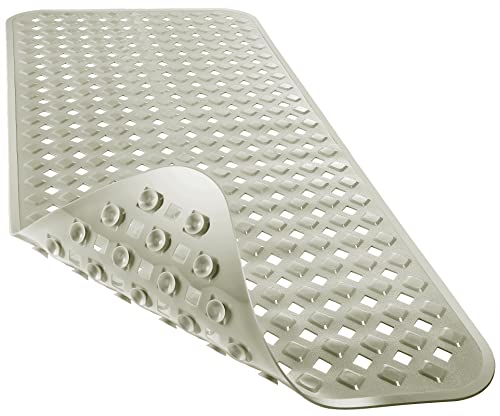 Yimobra Bathtub Mat Non Slip, 27.5x15.5 Inch Shower Mat with Drain Holes Suction Cups, Bath Mats for Inside Shower, Machine Washable, BPA, Latex, Phthalate Free, Camel