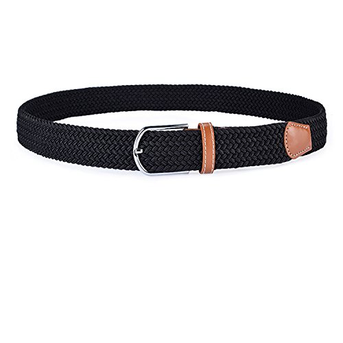 2 Pack Womens Canvas Elastic Fabric Woven Stretch Multicolored Braided Belts - Thumbnail 2