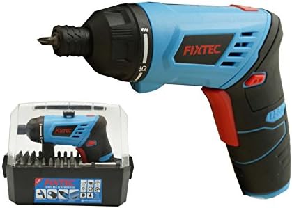 Fixtec Cordless Screwdriver Lithium Electric Compact Driver 3.6V with 49 Drill Bits Set, 1 pcs Extension Bit Holder and Faster Charger