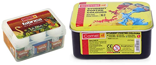 Camlin Kokuyo Fabrica Acrylic Ultra Colors – 10ml Each, 6 Shades & Camel Student Poster Color – 10ml Each, 6 Shades Camlin Kokuyo Fabrica Acrylic Ultra Colors – 10ml Each, 6 Shades & Camel Student Poster Color – 10ml Each, 6 Shades