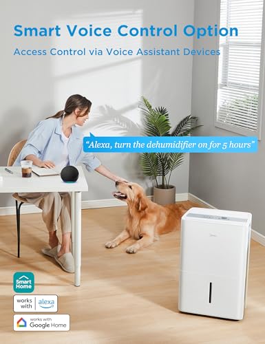 Midea 3,000 Sq. Ft. Energy Star Certified Dehumidifier With Reusable Air Filter 35 Pint - Ideal For Basements, Large & Medium Sized Rooms, And Bathrooms (White)