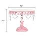 Amalfi Decor 10 Inch Cake Stand, Dessert Cupcake Pastry Candy Display Plate for Wedding Event Birthday Party, Round Metal Pedestal Holder with Crystals, Pink