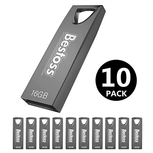 BESTOSS 16 GB USB Flash Drive 16GB USB 2.0 Thumb Drive Waterproof Metal USB Memory Stick for Data Storage 10 Pack - Thumbnail 7