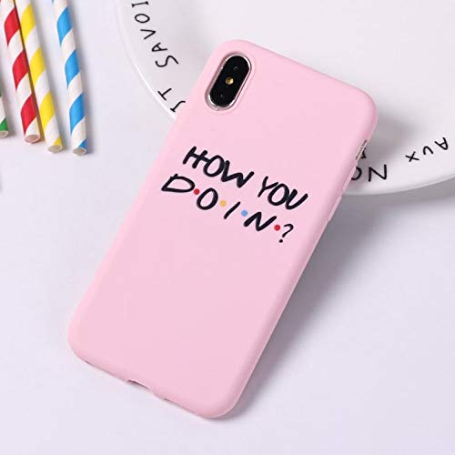 How You Doin Phone Case for iPhone 5 5s SE 6 6s 7 8 Plus X XR XS Max, TV Show Friends Silicone Rubber iPhone Case (iPhone X/iPhone Xs)