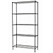 NSF Wire Shelf Metal 5 Shelf Wire Shelving Unit Garage Large Storage Shelves Heavy Duty Height Adjustable Utility Commercial Grade Steel Layer Rack Organizer for Kitchen Bathroom Bedroom,Black