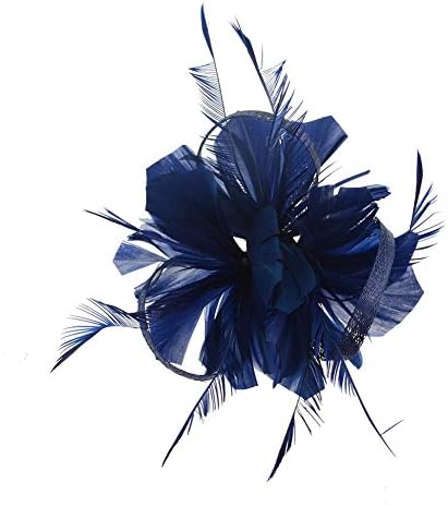 VACIGODEN Women Fascinator Flax Hair Clip Feather Barrette Hairpin Headband Cocktail Hat