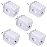 Single USB Port Wall Charger, UorMe 1A/5V Wall Charger Plug USB Power Adapter 5 Pack for iPhone X/8/7/6S/6S Plus/6 Plus/6/5S/5,Samsung Galaxy S9/S8/S7 Edge,HTC,Nexus,Moto, BlackBerry and More