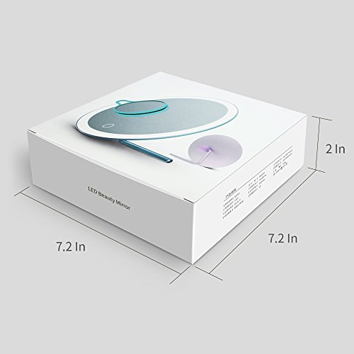 BIGWINNER USB Charge LED Makeup Mirror, Portable Travel Vanity Mirror with Natural LED Light Dimmable and Removable Cosmetic Mirror for Bedroom/Travel (Blue)