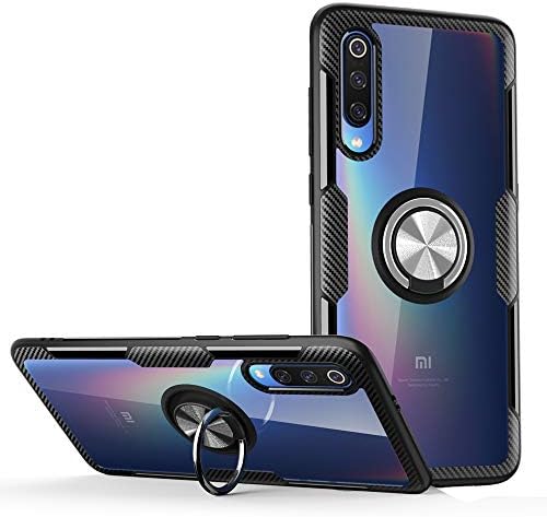 DAYNEW for Xiaomi Mi 9 SE Case,Transparent clear Anti-Scratch Shockproof PC+TPU Protective Case+ Foldable Holder for Xiaomi Mi 9 SE,Gray