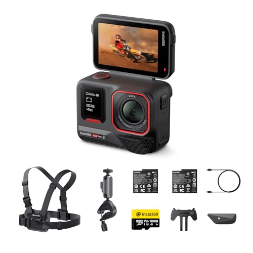 Insta360 Ace Pro 2 Bike Bundle - 8K wasserdichte Actionkamera mit Leica entwickelt, 1/1,3" Sensor, Dual-KI-Chip-System, führende Schwachlichtleistung,