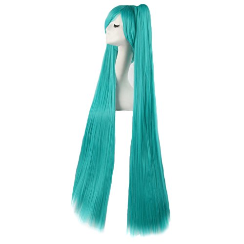 MapofBeauty 120cm Beautiful Long Straight Cosplay Wig (Light Blue) - Image 4
