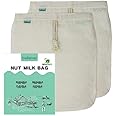 Bellamei Nut Milk Bag Cheesecloth Bags Reusable Certified Organic Cotton Nut Bags for Almond Milk,Juice,Cold Brew Coffee,Tea,
