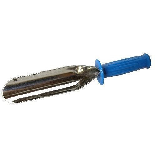 Dalyn Metal Detector Trowel 12â€ Serrated Both Sides Blue Handle Sabre Tooth Stainless