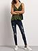 ROMWE Women's V Neck Strappy Loose T-shirt Tank Top Vest Blouses Green S