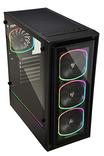 Enermax Starryfort SF30 Addressable RGB ARGB Mid Tower Gaming PC Case Tempered Glass Per-Installed A-RGB Fans (X4), ECA-SF30-M1BB-ARGB