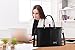 IAITU Laptop Bag for Women, Stylish Handbag Tote Bag Fits 15-15.6 Inch Laptop Multi Compartments Work Bag (Black)