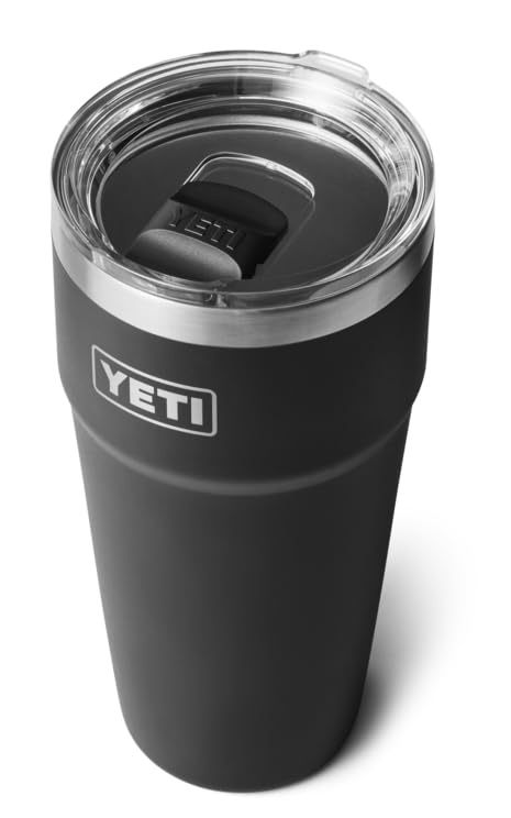 YETI Rambler 30 oz (887 ml) Stackable Cup with Removable Magslider Lid, Stainless Steel Vacuum Insulated Coffee Cup, Black