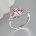 Psiroy 925 Sterling Silver Created Pink Topaz Filled Split Shank Band Cocktail Ring Size 9