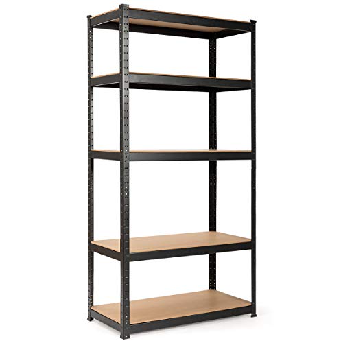 Giantex 2 Pcs Storage Shelving Rack Utility Shelf 5Tier Heavy Duty