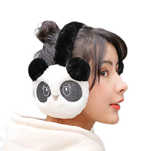 GUSTA Women Girls Winter Cute Panda Faux Fur EarMuffs Adjustable Ear Warmers