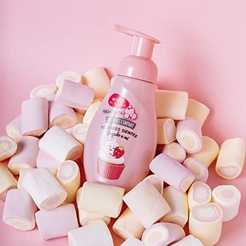 The fruit company 26300013 - sabonete mousse espuma para mãos, creme morango, 250 ml, 4 unid.