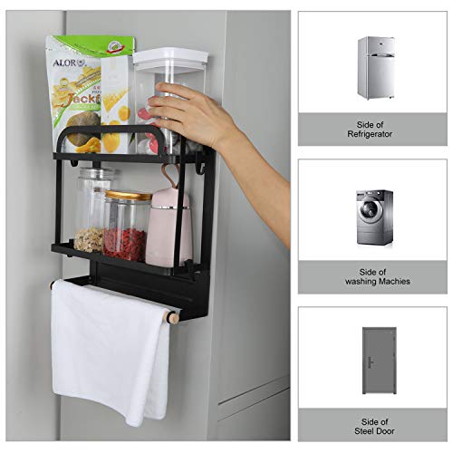 Lemecima Kitchen Rack Magnetic Refrigerator Storage Organizer, Fridge Holder Strong Magnet Rustproof