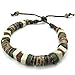 KONOV Mens Womens Ceramic Rope Bracelet, Tribal, Fit 7-9 inch Adjustable, Green Brown