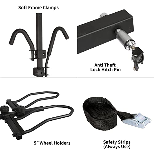 WEIZE Hitch Bike Rack, Wobble Free Smart Tilting Folding Bicycle Car