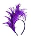 FELIZHOUSE1920s Fascinator with Feathers Headband for Women Wedding Tea Party Headwear (Purple)