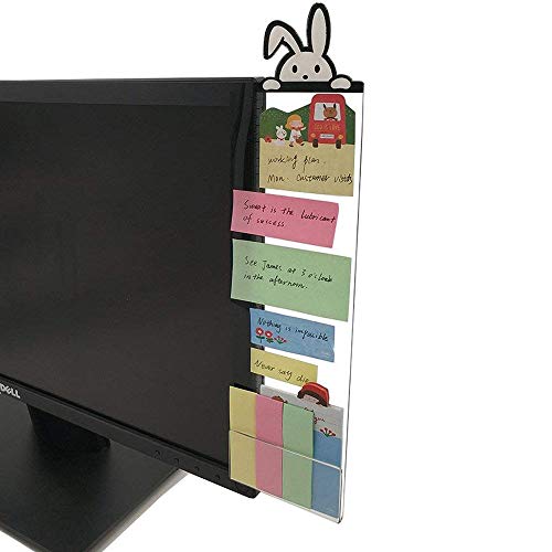 Goblin's Treasures Excelity Concise Monitor Message Board/Computer Monitors Side Panel/Memo Board Message for Monitors,1Set (Left & Right) (Rabbit)
