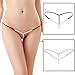 FasiCat Womens Thongs Panties Lace Briefs Sexy G Strings Underwear Pearls for Women Black Hotpink