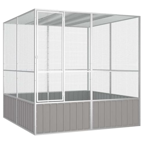 vidaXL Galvanized Steel Bird Aviary
