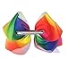 CÉLLOT 8 inch Hair Bows for Girls Alligator Clips Grosgrain Ribbon Rainbow Back to School Festival Christmas Bling Rhineston Hair Accessories for Baby Girls Toddler Girls Kids