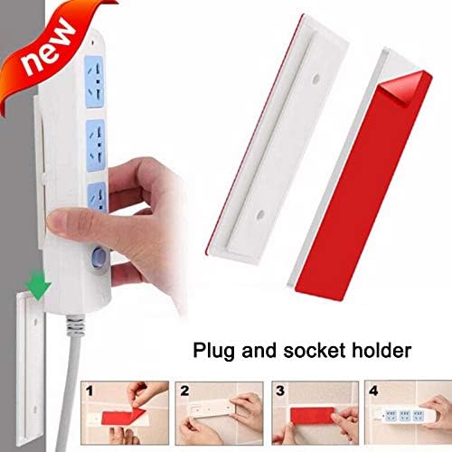 Weoto Magic Power Strip Holder, Seamless Punch-Free Plug Sticker, Wall Fixer Power Strip Holder for Sockets