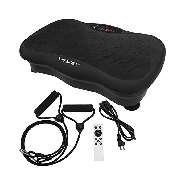 Vive-Shake-Plate-Vibration-Platform-with-Resistance-Exercise-Band-Vibrating-Fat-Shaker-Power-Machine-Equipment-for-Whole-Body-Home-Fitness-Pulsating-Weight-Loss-Training Vive Shake Plate - Vibration Platform with Resistance Exercise Band - Vibrating Shaker Power Machine - Equipment for…