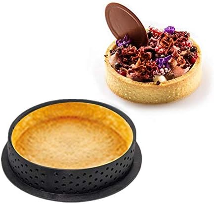NIAN 1PC DIY French Dessert Bakeware Cutter Round Shape Decorating Tool Cake Mold Tart Ring Silicone Perforated Mousse Circle Kitchen,1pc